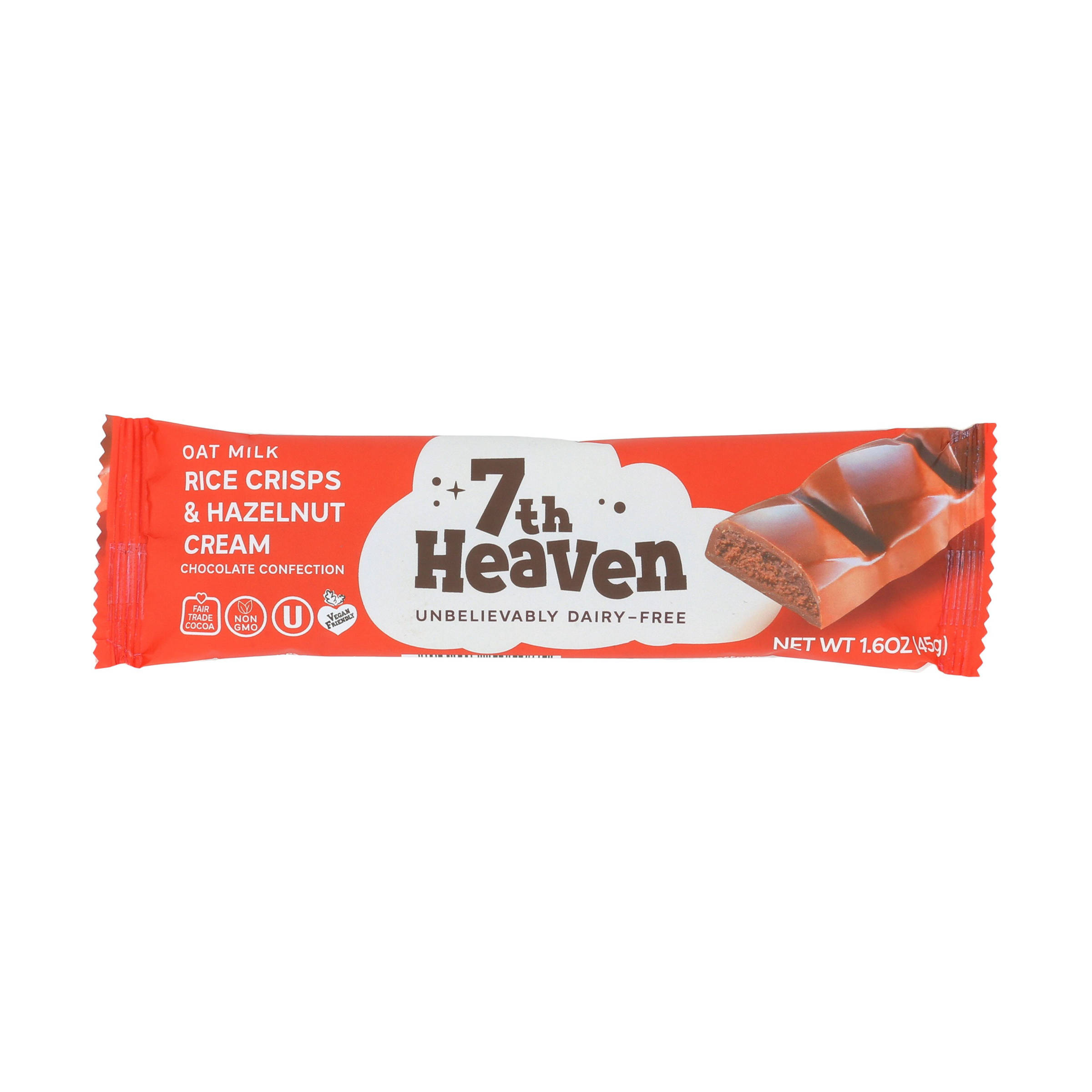 7th Heaven Hazelnut Rice Crisps Chocolate Bar (1.6OZ) 9077